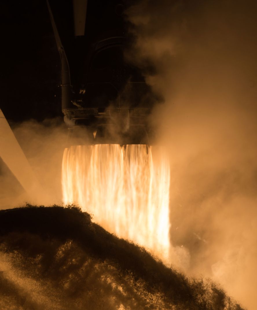 The rocket carrying the Crew Dragon spacecraft is launched.