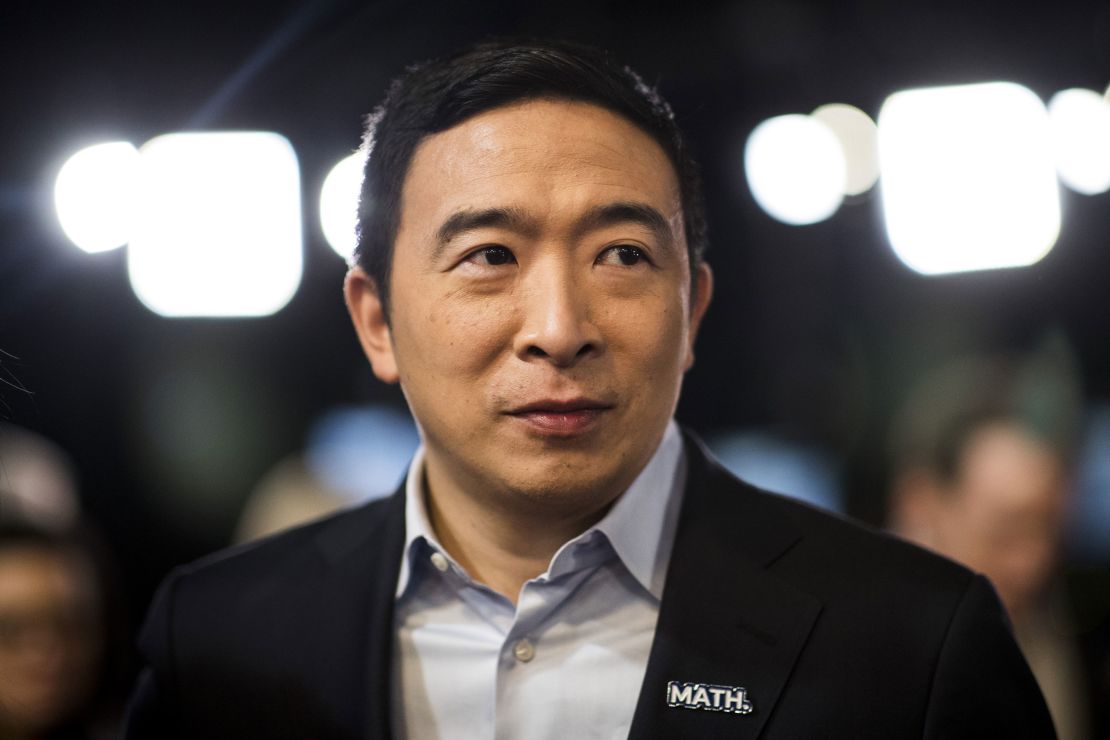 Andrew Yang, founder of Venture for America and a 2020 Democratic presidential candidate, in Manchester, New Hampshire, on February 7, 2020.