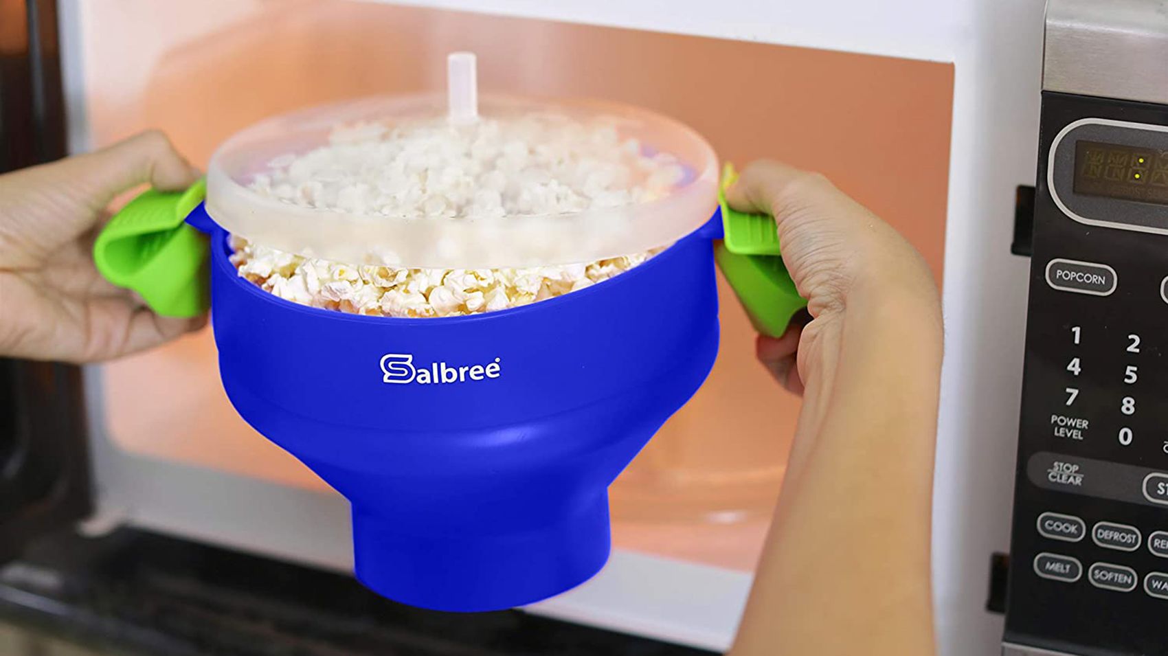 The Original Salbree Microwave Popcorn Popper, Silicone Popcorn Maker, 