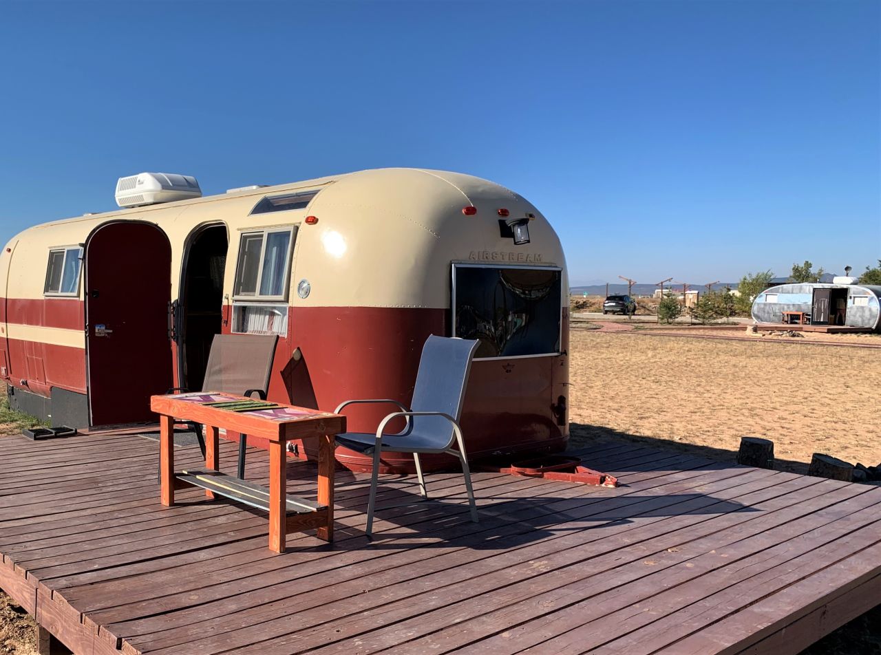A 1961 Airstream called "Sundance" is among Luna Mystica's trailers.