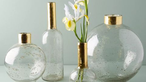 Anthropologie Gilded Vase