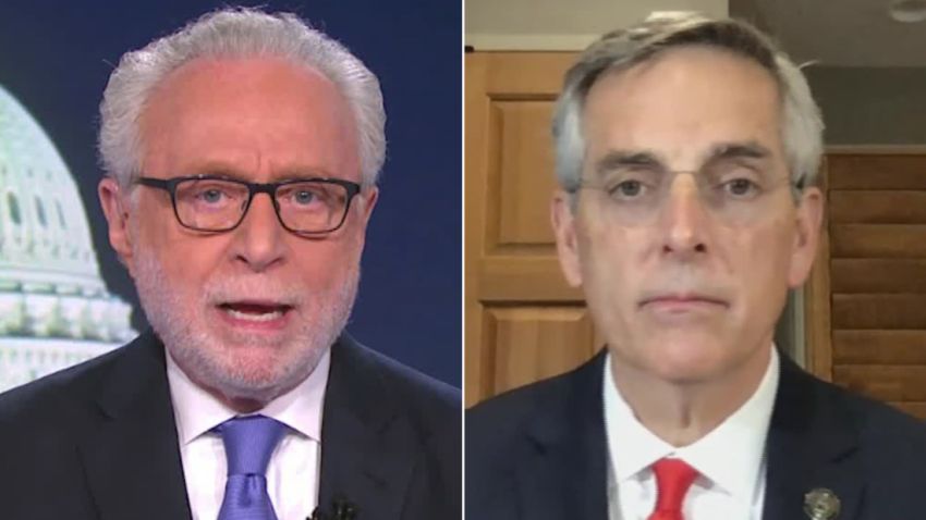 Brad Raffensperger Wolf Blitzer split