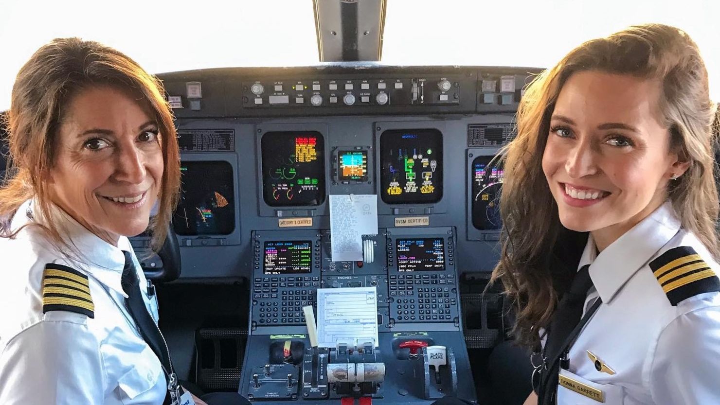 Suzy Garrett and her daughter Donna flew as co-pilots for SkyWest airlines.