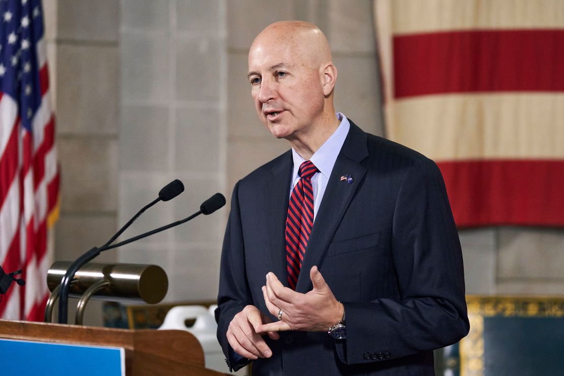 In this Sept. 30, 2020 file photo, Nebraska Gov. Pete Ricketts speaks during a news conference in Lincoln, Neb.