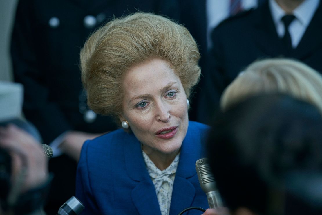 Gillian Anderson as Margaret Thatcher in season four of Netflix's The Crown