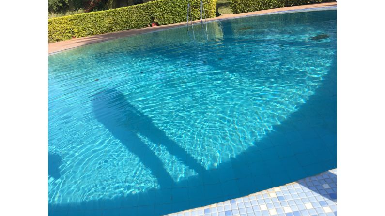 Blind photographer Pranav Lal captured this image of his shadow in a swimming pool. He uses "The vOICe" audio technology to see. It converts vision into sounds.