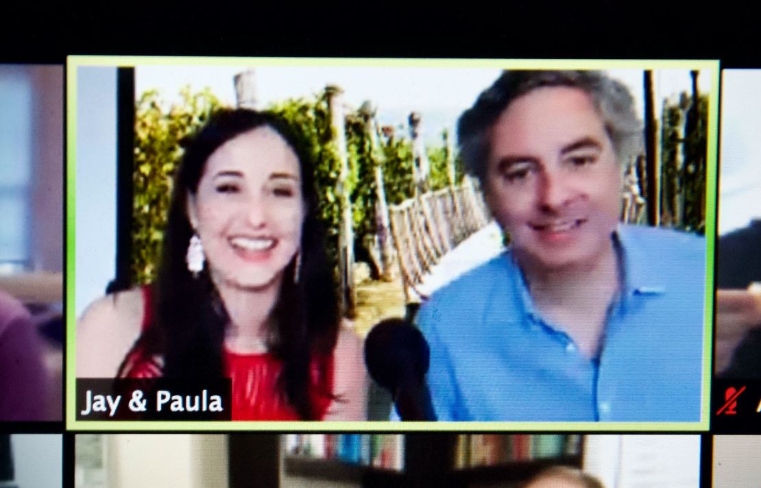 (From left) Media trainer Paula Rizzo, shown here with her husband, Jay, suggests approaching virtual holiday planning as if you were producing a TV show.