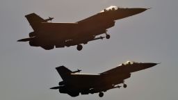 Two US-made F-16 fighters take off from the Chiayi air force base in southern Taiwan during a demonstration on January 26, 2016.  
International journalists were invited by the Taiwan Defence Ministry to visit Kinmen, an island group off the southeast coast of mainland China, ten days after the presidential elections.  / AFP / SAM YEH        (Photo credit should read SAM YEH/AFP via Getty Images)
