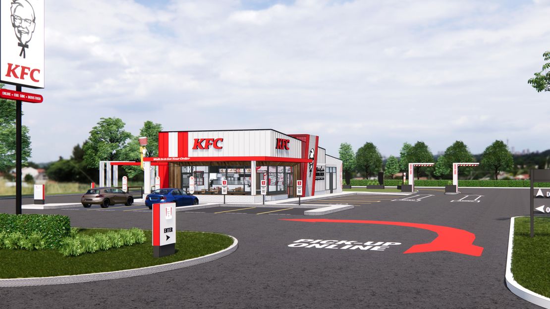 The new design emphasizes the drive-thru.