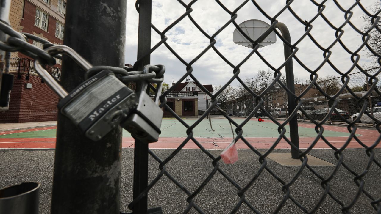 NEW YORK, NEW YORK - APRIL 14: A public school stands closed on April 14, 2020 in the Brooklyn borough of New York City. According to New York City Mayor Bill de Blasio, New York City's public schools will remain closed through the end of the academic year because of the coronavirus. But following that statement, Governor Andrew Cuomo, who often disputes with the mayor, stated that the final decision on how long schools will be closed was his. (Photo by Spencer Platt/Getty Images)