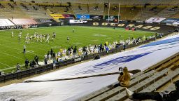 BOULDER, CO - NOVEMBER 07: A general view of the stadium with limited number of fans and media during a PAC 12 conference game between the Colorado Buffaloes and the UCLA Bruins at Folsom Field in Boulder, Colorado. (Photo by Dustin Bradford/Icon Sportswire) (Icon Sportswire via AP Images)