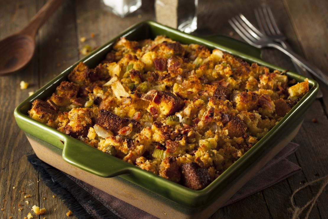 Go all-in on stuffing by turning it into a casserole for the main course. 