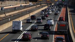 DUNN LORING, VA - NOVEMBER 23:  Slow automobile traffic on I-66 November 23, 2016 in Dunn Loring, Virginia. AAA has predicted that it will be more crowded than usual to travel this Thanksgiving with nearly 49 million Americans driving or flying to their destinations.  (Photo by Alex Wong/Getty Images)