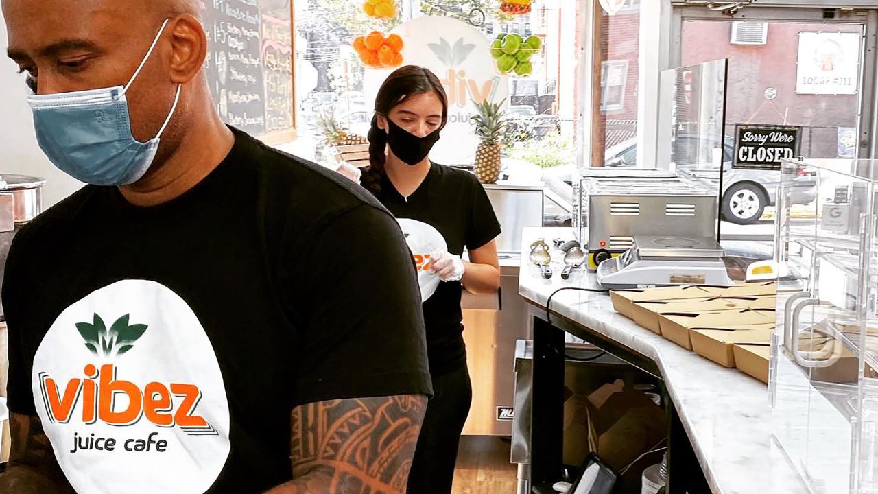 Vibez Juice & Vegan Café in Jersey City, NJ, (pictured) is one of several Black-owned businesses being spotlighted by Google's #BlackOwnedFriday campaign this holiday season.