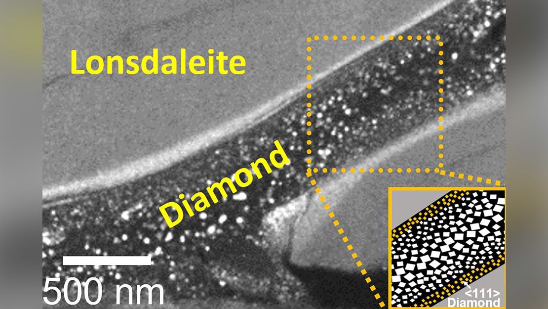 This close up image shows the diamond "rivers."