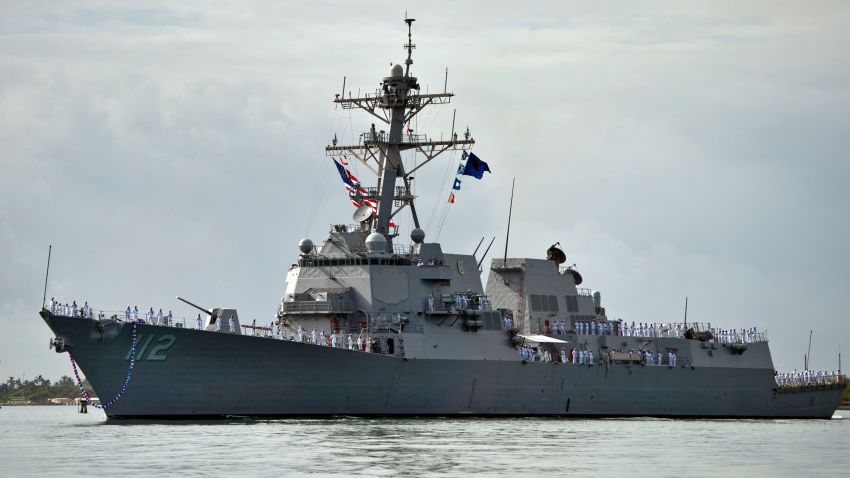 The guided missile destroyer USS Michael Murphy (DDG 112) arrives at Joint Base Pearl Harbor-Hickam in Hawaii Nov. 21, 2012. Michael Murphy honors the late Lt. Michael P. Murphy, a SEAL, who was posthumously awarded the Medal of Honor for his actions in combat as the leader of a four-man reconnaissance team in Afghanistan. Murphy was the first person to be awarded the medal for actions in Afghanistan, and the first member of the U.S. Navy to receive the award since the Vietnam War. (U.S. Navy Photo by Mass Communication Specialist Seaman Diana Quinlan/Released)