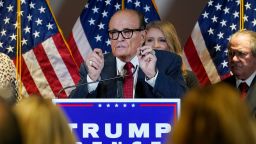 Former Mayor of New York Rudy Giuliani, a lawyer for President Donald Trump, speaks during a news conference at the Republican National Committee headquarters, Thursday Nov. 19, 2020, in Washington. 