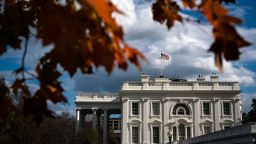 Clouds float over the White House on Tuesday, Nov 17, 2020 in Washington, DC. 
