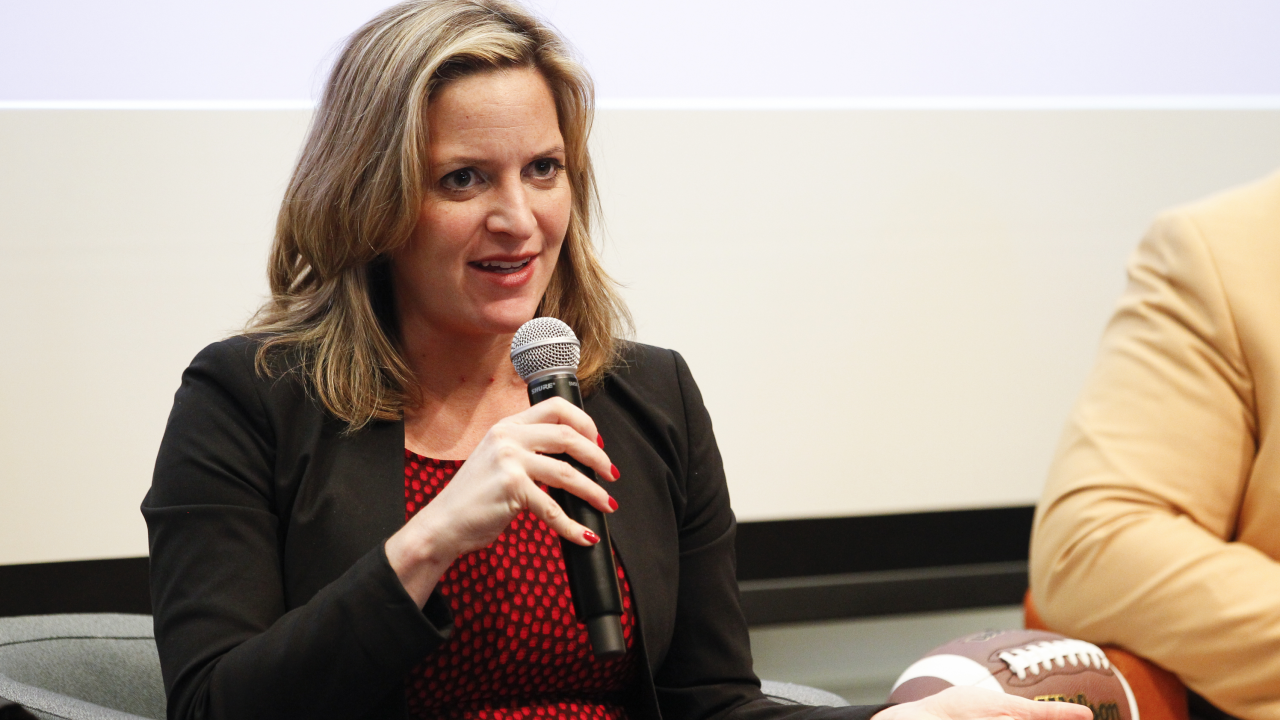 SAN FRANCISCO, CA - FEBRUARY 05:  Jocelyn Benson at the SiriusXM Business Radio Broadcasts "Beyond The Game: Tackling Race" From Wharton San Francisco on February 5, 2016 in San Francisco, California.  (Photo by Kimberly White/Getty Images for SiriusXM)