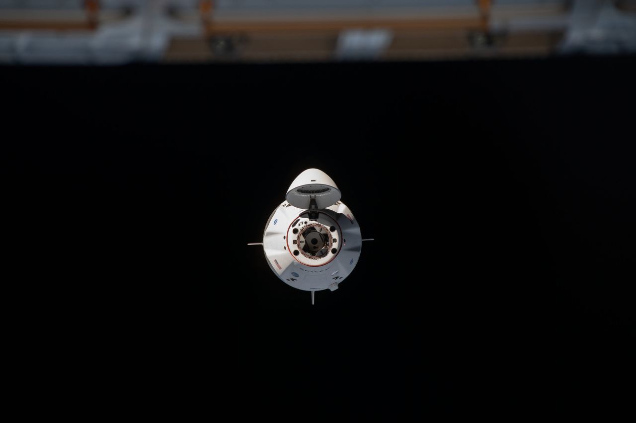 The <a href="https://www.cnn.com/2020/11/16/tech/spacex-nasa-iss-docking-scn/index.html" target="_blank">SpaceX Crew Dragon</a> spacecraft approaches the International Space Station on Tuesday, November 17. Astronauts Michael Hopkins, Victor Glover, Shannon Walker and Soichi Noguchi docked safely.