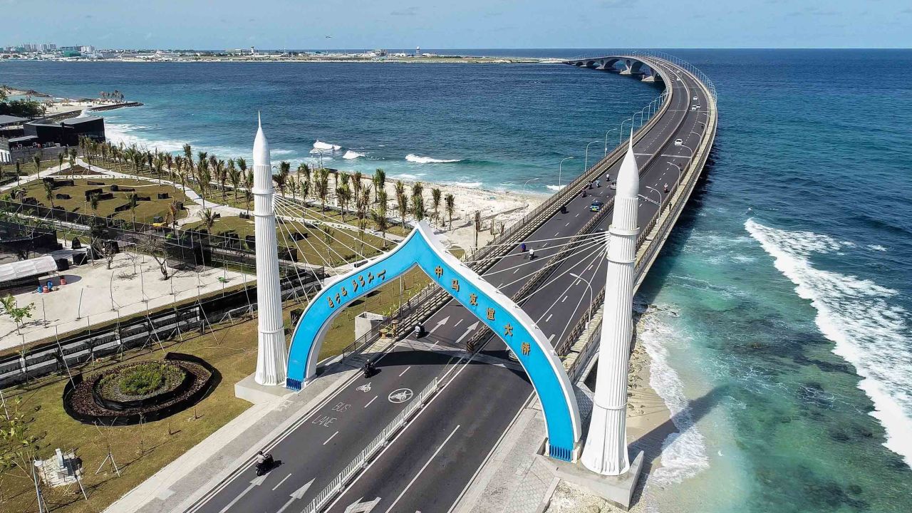 Completed in 2018, the China-Maldives Friendship Bridge is the flagship project of China's infrastructure boom in the Maldives.