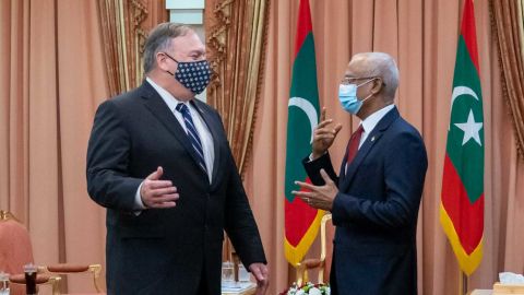 On October 28, US Secretary of State Mike Pompeo tweeted this image following his meeting with Maldives President Ibrahim Mohamed Solih.
