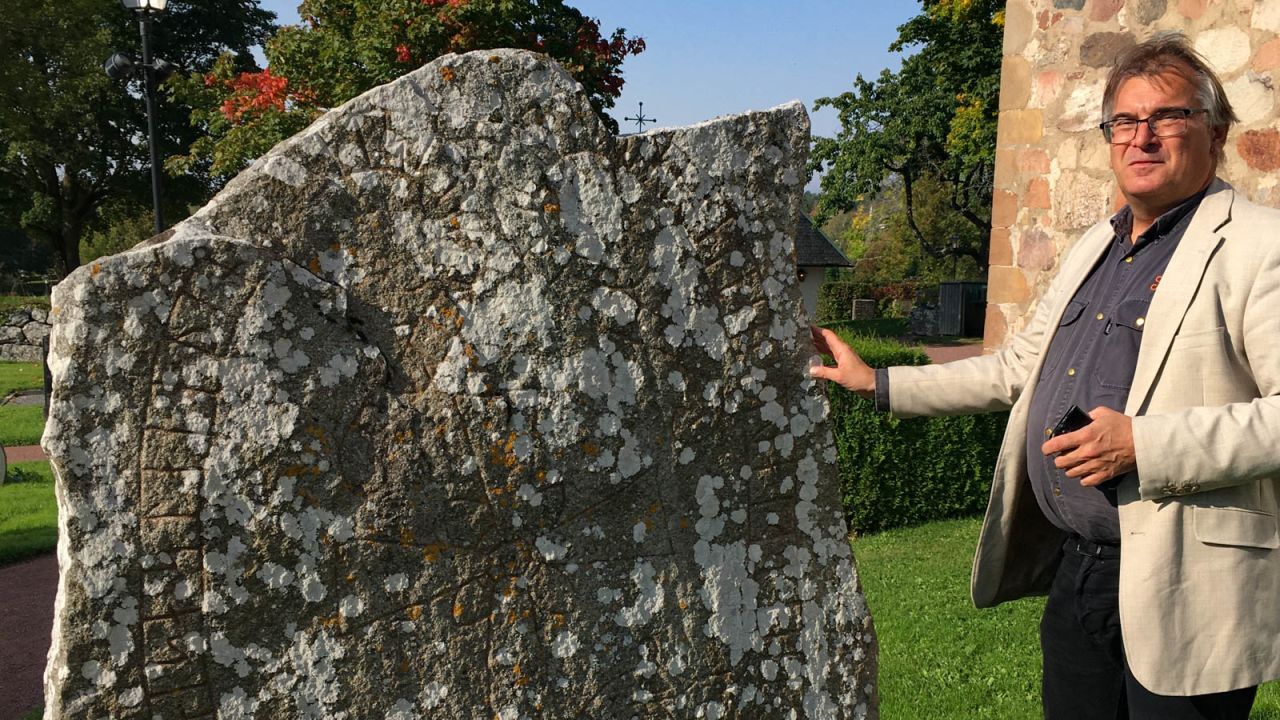 <strong>Jarlabanke was here: </strong>Källström says this two-sided runestone next to the Vallentuna church was erected by Jarlabanke to trumpet his own glory. The inscription reads: "Jarlabanke had this stone raised in memory of himself while alive. And made this assembly place, and alone owned all of this hundred."