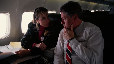 Democratic candidate to the presidency Bill Clinton and wife Hillary campaigning throughout the United States.