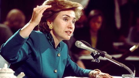 First Lady Hillary Rodham Clinton testifies on health care reform in 1993.