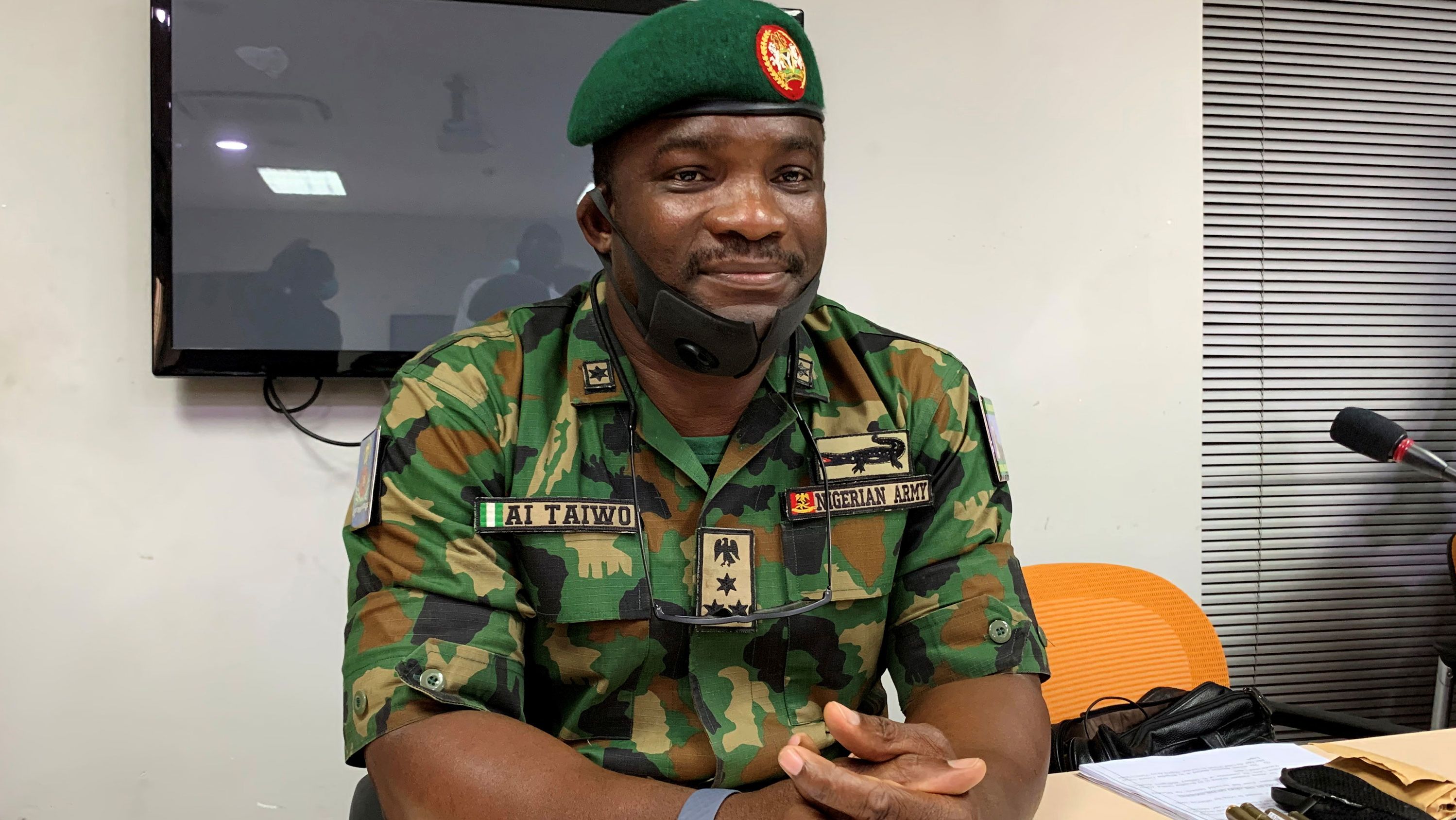 Brig. Gen. Ahmed Taiwo attends a judicial panel  investigating the shooting of protesters in Lagos, Nigeria, on November 14, 2020.