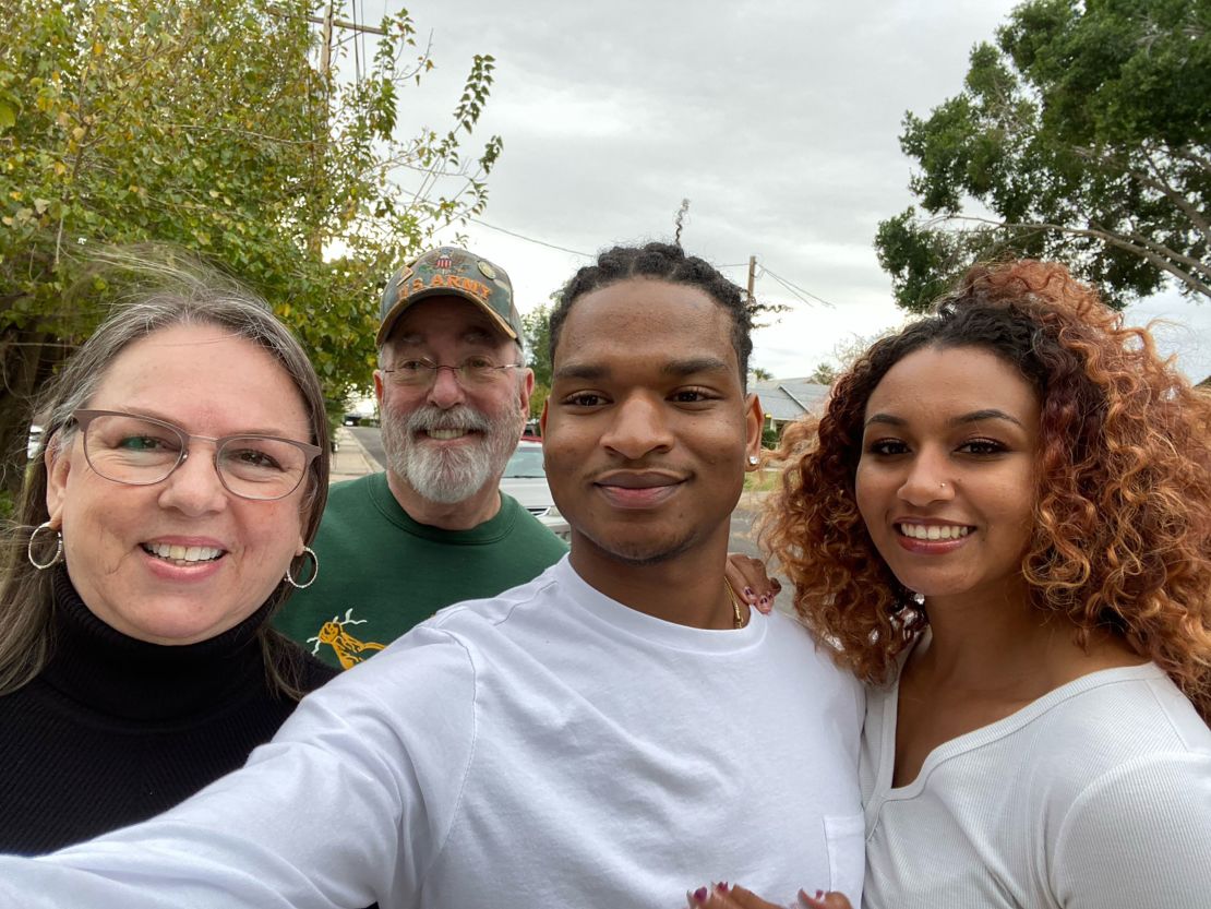 From left, Wanda Dench, her husband Lonnie Dench, Jamal Hinton and his girlfriend Mikaela Autumn.
