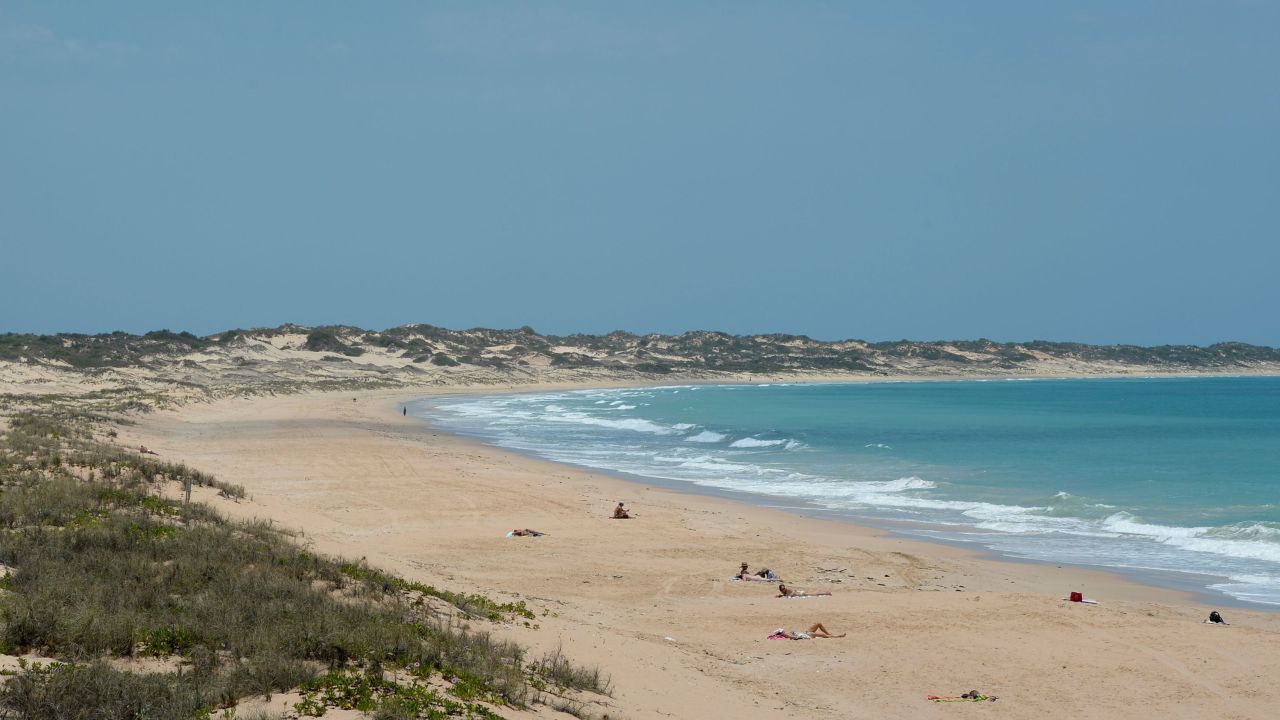 A file image shows the golden sands of Cable Beach, outside Broome, in northern Western Australia.