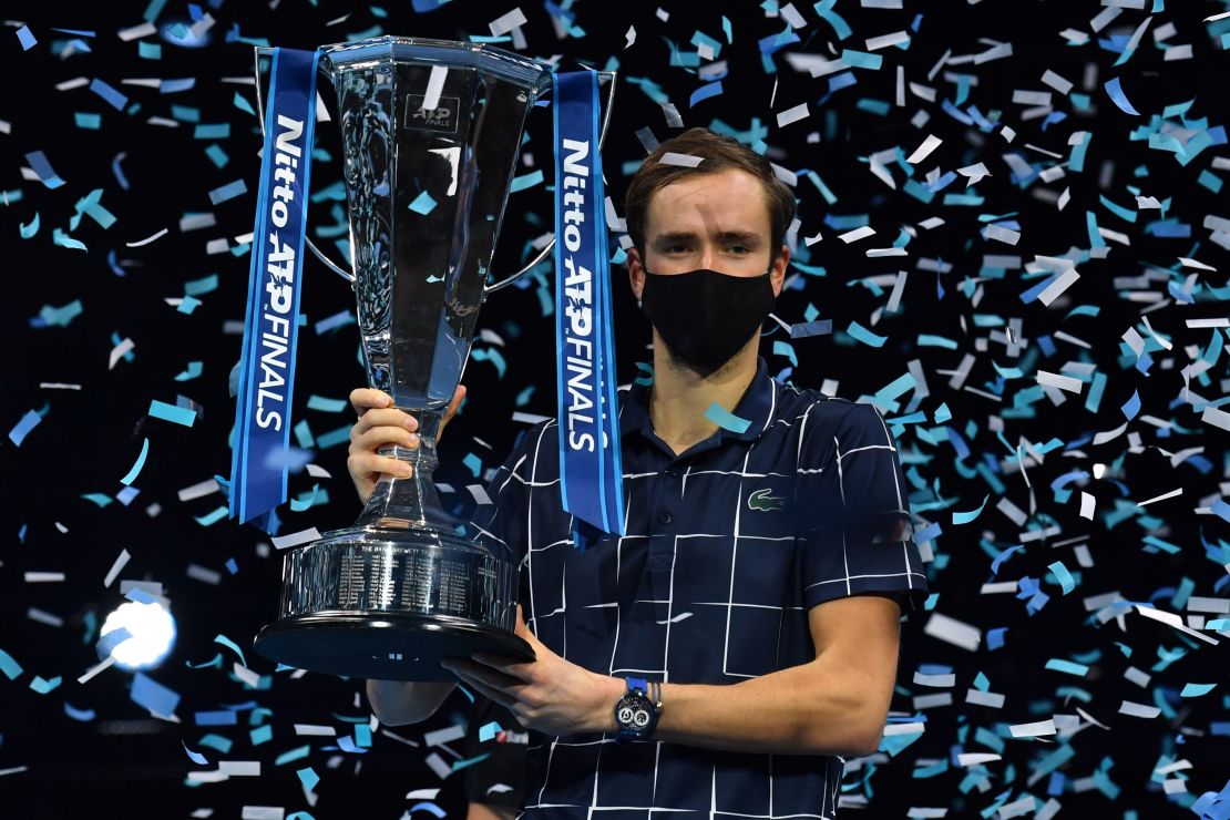 Daniil Medvedev beat Dominic Thiem to win the ATP Finals.