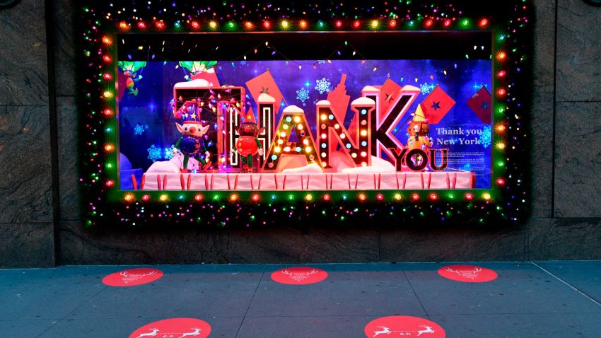 NEW YORK, NEW YORK - NOVEMBER 19: A view of the window display as Macy's Herald Square unveils Give, Love, Believe 2020 Holiday Windows on November 19, 2020 in New York City. (Photo by Eugene Gologursky/Getty Images for Macy's)