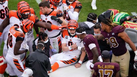 Players from both the Bengals and Washington comforted Joe Burrow after his horror injury.