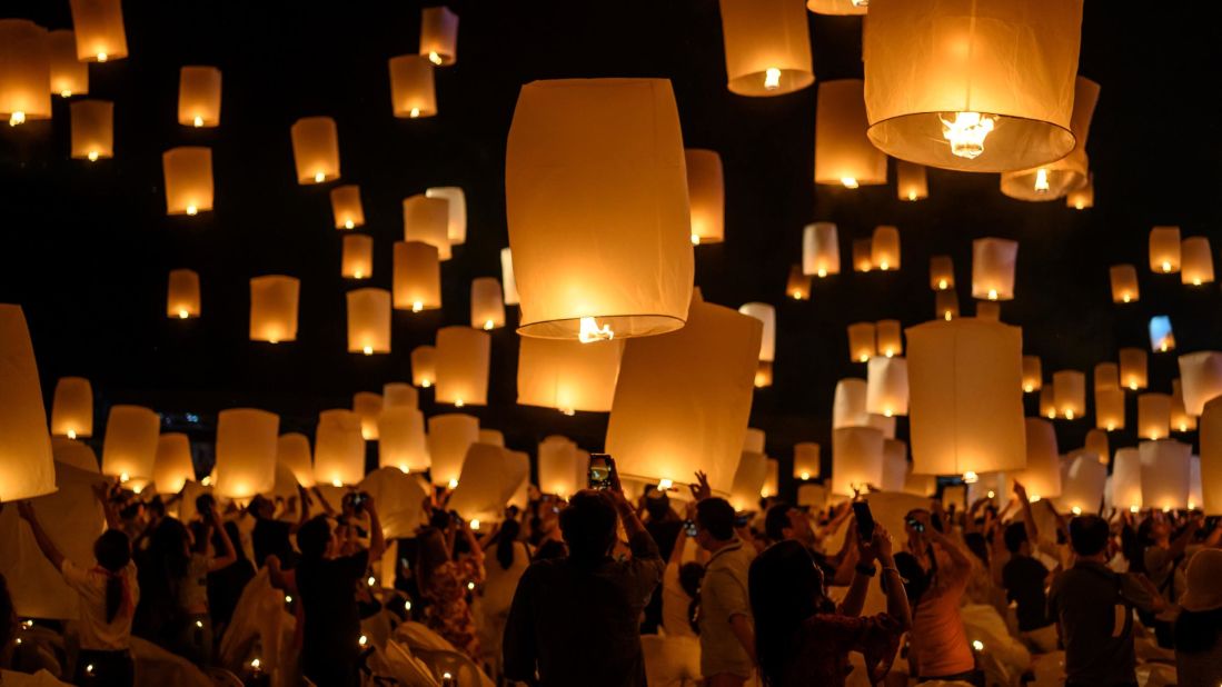 <strong>Chiang Mai, Thailand: </strong>Celebrations for the three-day Loi Krathong festival are pictured on October 31. 