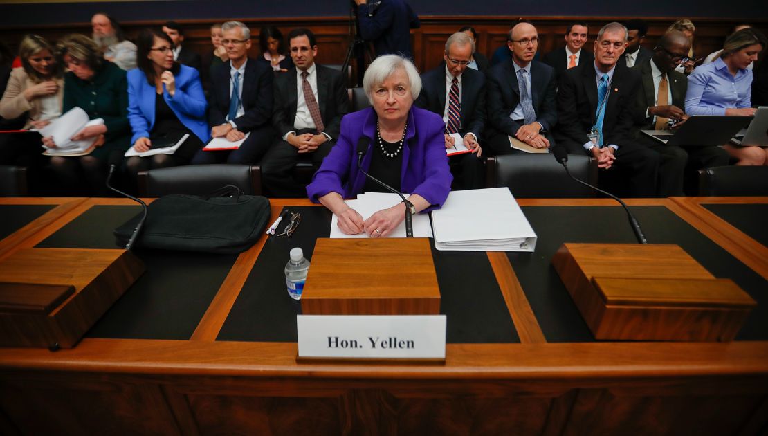 Federal Reserve Board Chair Janet Yellen takes her seat on Capitol Hill in Washington, on Sept. 28, 2016, before the House Financial Services Committee hearing. (AP Photo/Pablo Martinez Monsivais)