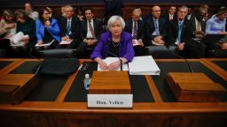 Federal Reserve Board Chair Janet Yellen takes her seat on Capitol Hill in Washington, Wednesday, Sept. 28, 2016, before the House Financial Services Committee hearing. Yellen is likely to face sharp questions from a House committee today over whether there was a failure in oversight by federal banking regulators involving Wells Fargo. The nation's second largest bank engaged in practices that allegedly allowed the bank to open millions of accounts without customers' permission. (AP Photo/Pablo Martinez Monsivais)