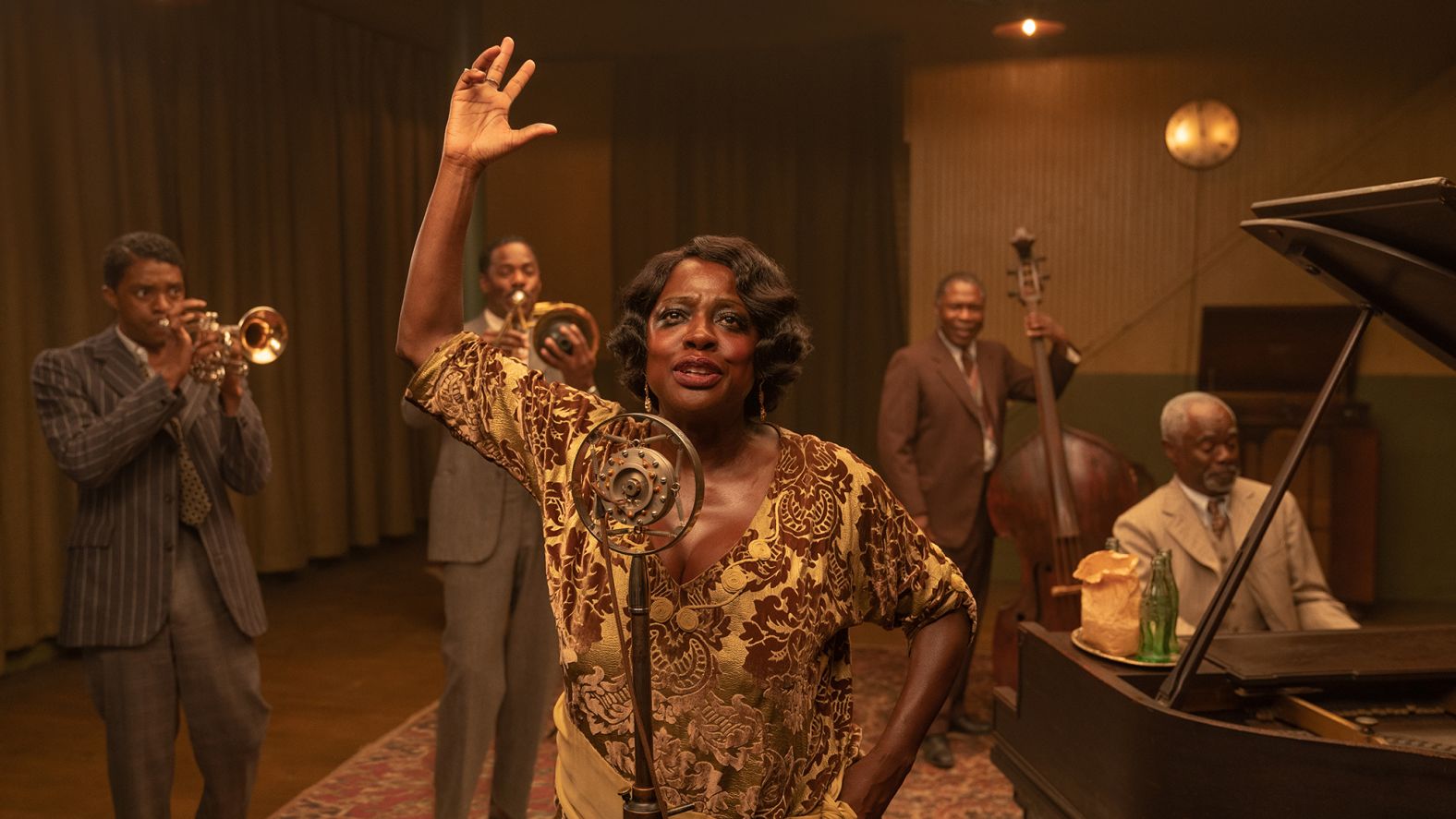 <strong>"Ma Rainey's Black Bottom"</strong>: Tensions rise when the trailblazing Mother of the Blues and her band gather at a Chicago recording studio in 1927. Adapted from August Wilson's famous play, it marks one of Chadwick Boseman's final performances. <strong>(Netflix)</strong>