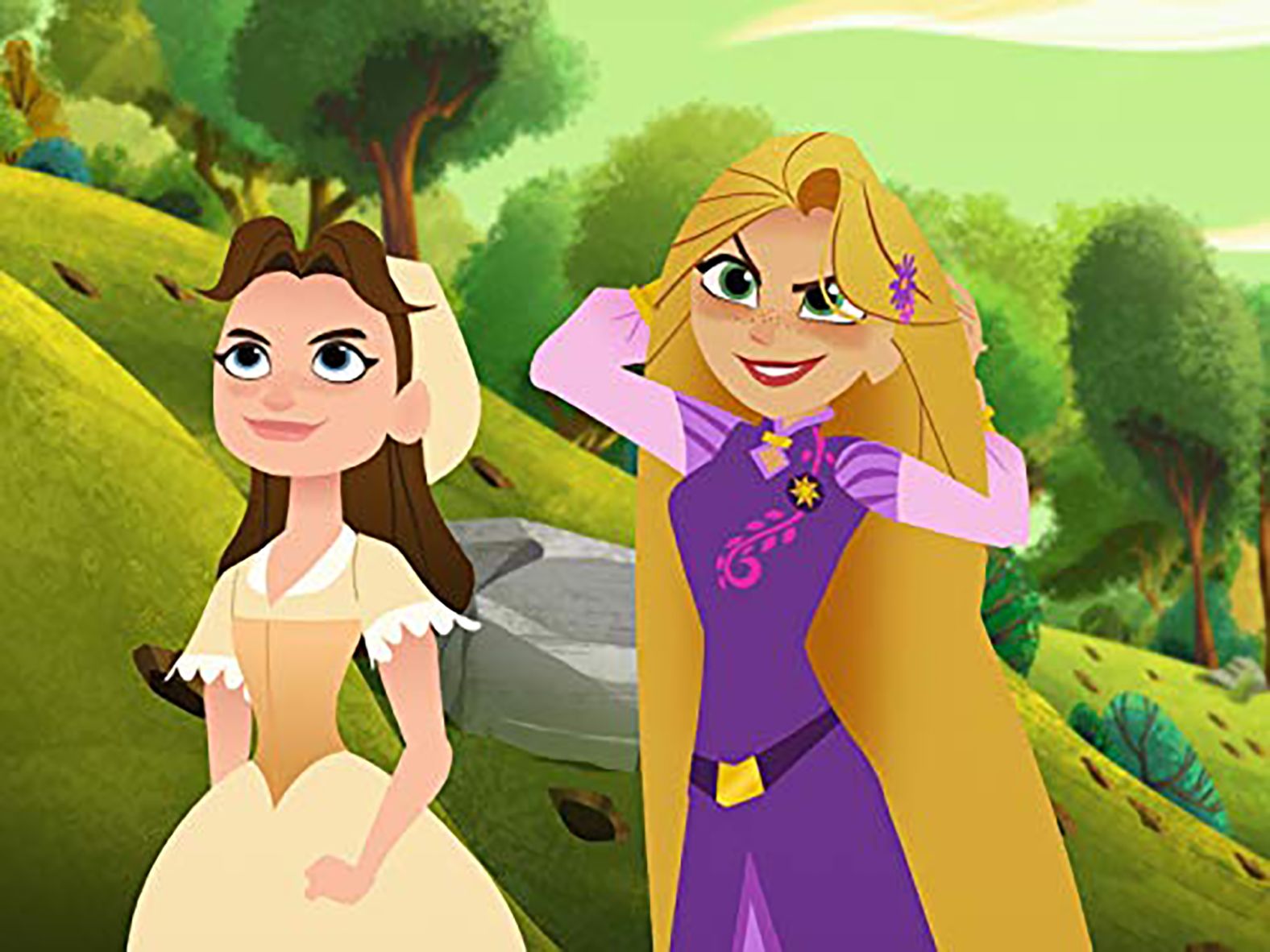 <strong>"Disney Rapunzel's Tangled Adventure" Season 3</strong>: Rapunzel's happily ever after is harrier than she imagined. While Eugen adapts to the new life of luxury, Rapunzel struggles to adjust to Corona. But she finds escape with her firiend, and handmaiden, Cassandra. <strong>(Disney+)</strong>