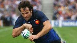 MARSEILLE, FRANCE - SEPTEMBER 30:  Christophe Dominici of France scores his team's fourth try during Match Thirty Eight of the Rugby World Cup 2007 between France and Georgia at the Stade Velodrome on September 30, 2007 in Marseille, France.  (Photo by Julian Finney/Getty Images)