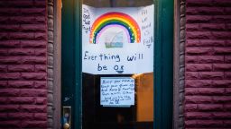 A sign of encouragement during the COVID-19 pandemic in the Park Slope neighhborhood of Brooklyn on April 16, 2020. (Photo by Gabriele Holtermann-Gorden/Sipa USA)(Sipa via AP Images)