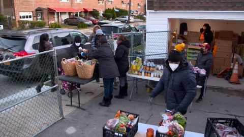 Agatha House volunteers give out fresh produce to those in need in the Bronx.