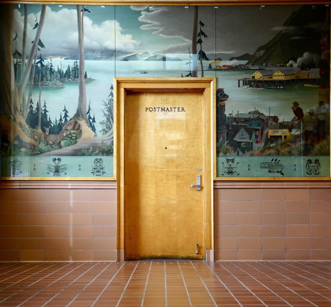A post office in the tiny Alaskan city of Wrangell.