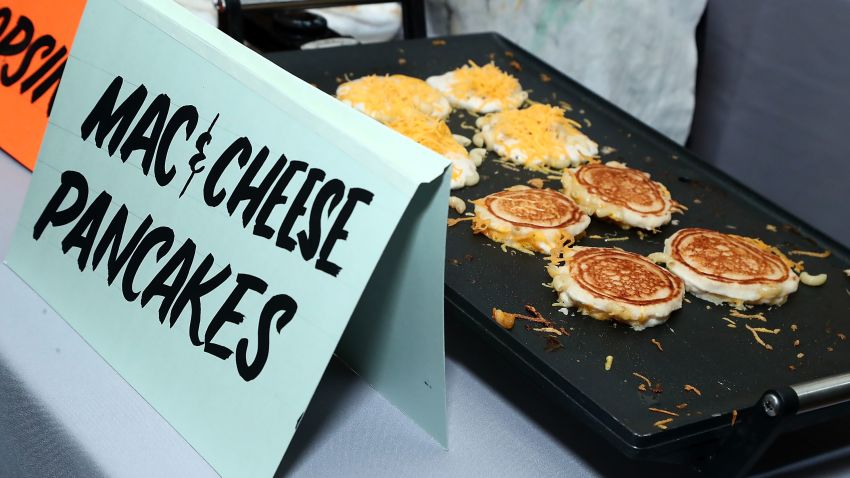 NEW YORK, NY - JUNE 14:  Macaroni and cheese pancakes by Shopsin's are served during Housing Works taste of home 2017 on June 14, 2017 in New York City.  (Photo by Astrid Stawiarz/Getty Images for Housing Works)