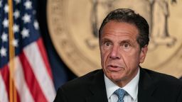 NEW YORK, NY - JULY 23: New York Gov. Andrew Cuomo speaks during the daily media briefing at the Office of the Governor of the State of New York on July 23, 2020 in New York City. The Governor said the state liquor authority has suspended 27 bar and restaurant alcohol licenses for violations of social distancing rules as public officials try to keep the coronavirus outbreak under control. (Photo by Jeenah Moon/Getty Images)