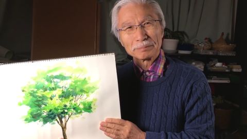 Harumichi Shibasaki paints mostly in watercolor.