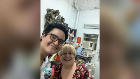 Santiago Potes is pictured with elementary school teacher Marina Esteva, who he describes as "one of the biggest blessings that I've had in my life so far."