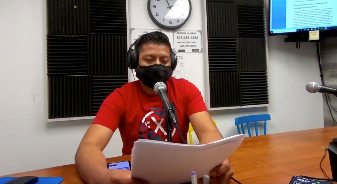 Radio Indígena's producer and host Bernardino Almazán  says it's complicated to explain some medical terms in Mixteco because it's an ancient language. 