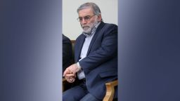 In this picture released by the official website of the office of the Iranian supreme leader, Mohsen Fakhrizadeh, right, sits in a meeting with Supreme Leader Ayatollah Ali Khamenei in Tehran, Iran, Jan. 23, 2019. Fakhrizadeh, an Iranian scientist that Israel alleged led the Islamic Republic's military nuclear program until its disbanding in the early 2000s was killed in a targeted attack that saw gunmen use explosives and machine gun fire Friday Nov. 27, 2020, state television said. Two others are unidentified. (Office of the Iranian Supreme Leader via AP)